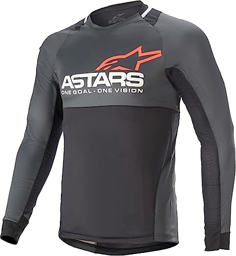 Alpinestars Drop 8.0 Long Sleeve Jersey Ropa, Unisex, Negro/Coral, S