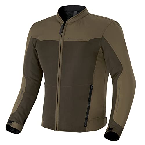 Shima OPENAIR Chaqueta Moto Hombre | Ligera y Transpirable Cazadora Moto Mesh de Verano Hombre con CE Espalda, Hombros, Codos Protecciones, Ajuste de la Anchura (Marrón, L)