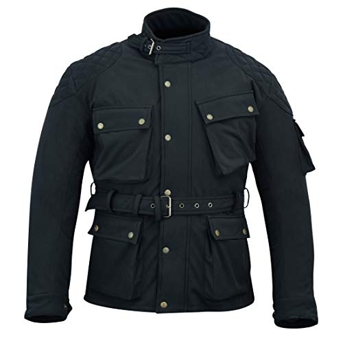 Protect Softshell - Chaqueta de moto para hombre, color negro | repelente al agua, resistente al viento | Transpirable | Tejido Hitez | Chaqueta de invierno para hombre