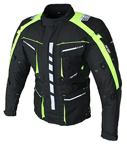 Floracent - Chaqueta de motorista para hombre con protectores, impermeable, cortavientos, estilo motero, turismo, quad, deporte y tiempo libre Floracent XXXL