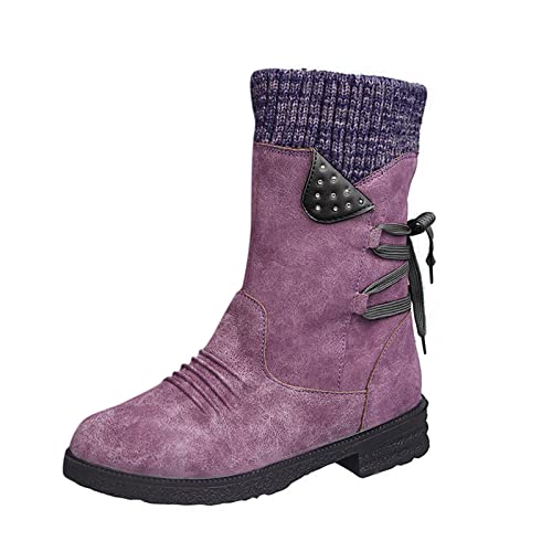 Dasongff Botines de mujer modernos para moto con tacón de bloque cómodo para mujer, botas de tobillo para otoño e invierno, botas de trabajo botas de nieve