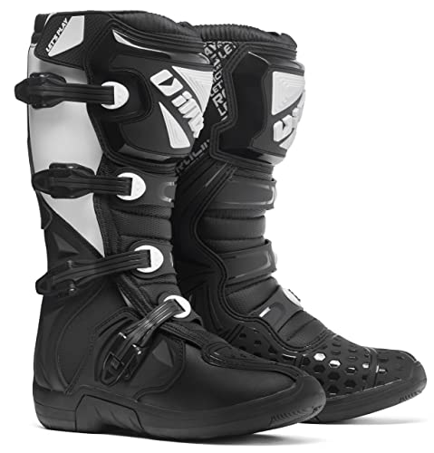 IMX RACING X-TWO Botas de moto Motocross Enduro Negro/Blanco Certificación CE Sujetadores de cuatro etapas Microfibra para un mejor manejo de las cubiertas de la motocicleta TPU y TPR