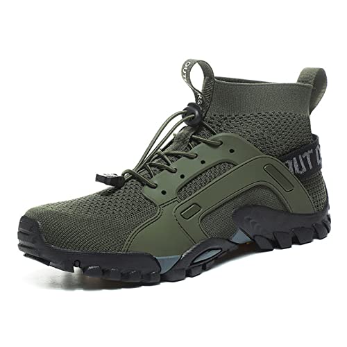 ENCOMAG Botas de senderismo para hombre y mujer, ligeras, para senderismo, verano, transpirables, trekking y senderismo, Gw03 Verde, 46 EU