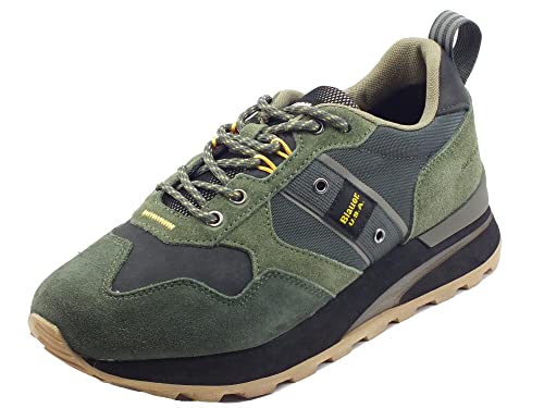 Blauer USA F2MARS01 Military Green Zapatillas deportivas para hombre de nobuk y tejido técnico, Verde militar, 40 EU