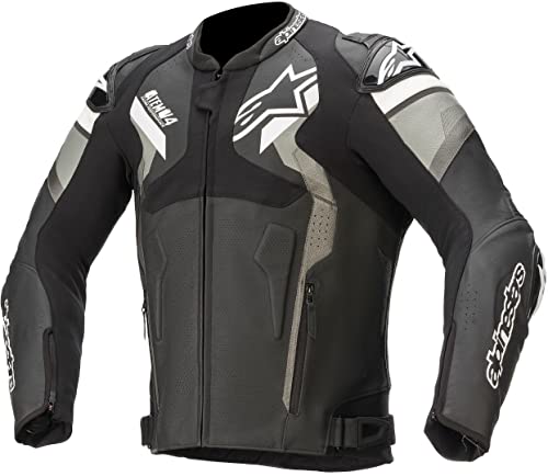 Alpinestars Atem V4-Chaqueta de Piel para Hombre, Color Negro Y Gris, 56 Unisex