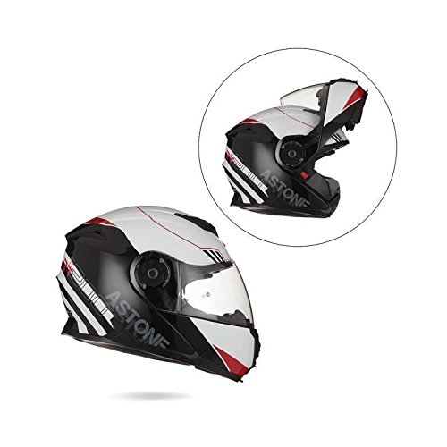 ASTONE RT1200 - Casco modular uplina blanca y rojo, talla