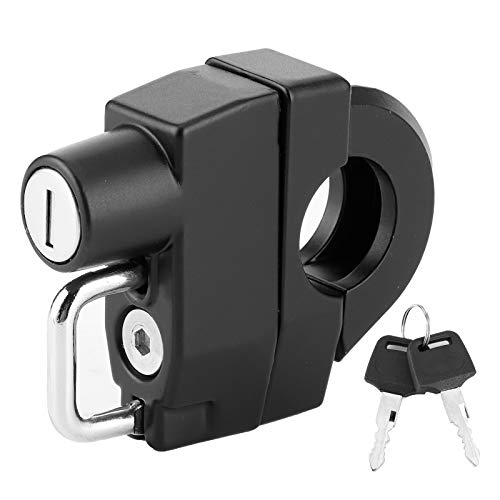 aqxreight - Candado universal negro para casco de motocicleta que se adapta al manillar de 0,9 pulgadas, candado para casco de motocicleta antirrobo con llaves, accesorio para montar