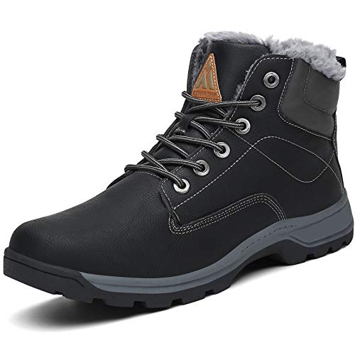 Mishansha Botas de Invierno Mujer Caliente Botas de Nieve Hombre Botas Impermeables Trekking Zapatos Unheimliches Schwarz Gr.43