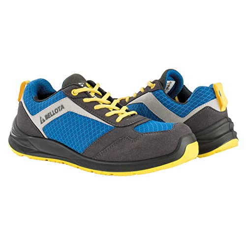 Bellota FTW0542BYS1P - Zapato de Seguridad Flex Nitro de Hombre y Mujer (Talla 42) Ligero, Transpirable y Extra Acolchado, Azul Amarillo