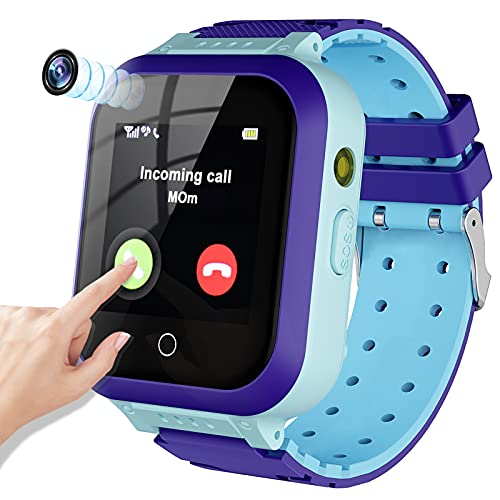 4G Reloj Inteligente Niños-Smartwatch Telefono con GPS Localizador Y Llamadas,Cámara,SOS Despertador Juego Pantalla Táctil Reloj Inteligente 4-15 Años Niño Niña, Azul