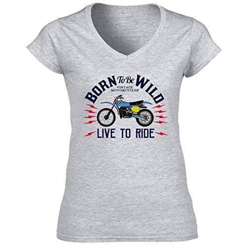 Teesandengines Bultaco pursang mkii 370 Born to be Wilde Ride Camiseta para Mujer de Algodon Size Small