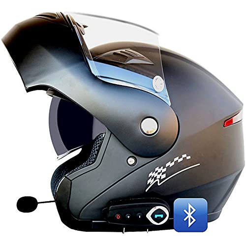 Bluetooth Integrado Casco De Moto Modular, con Doble Anti Niebla Visera Cascos De Motocicleta ECE Homologado, Forro Ventilado Y Transpirable, Hebilla De 6 Segmentos