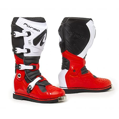 FORMA Campo Evolution TX, Botas para Moto Unisex Adulto, Red White, Standard Off-Road fit