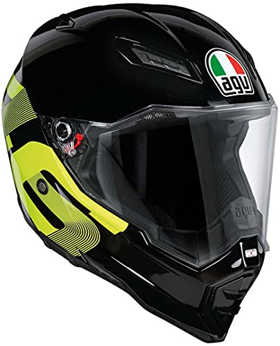 AGV Casco Moto AX-8 Evo Naked E2205 Top, Identity Black/Amarillo, XXS