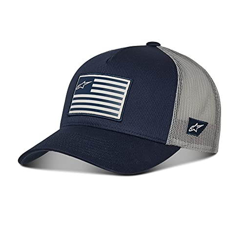 Alpinestars, Flag Snapback, Gorra De Beisbol, Marino/Gris, Os, Hombre, Talla única