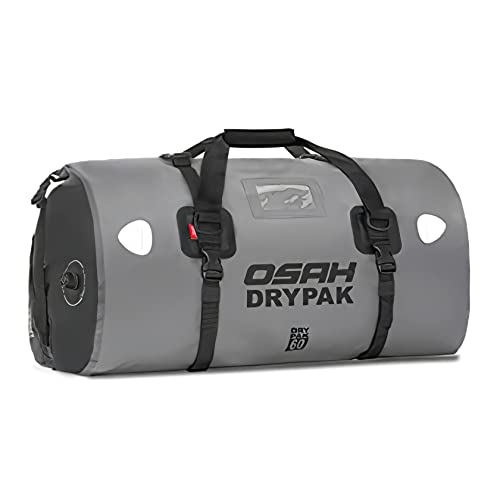 Iron JIA'S Bolsa de Alforjas para Moto, 500D PVC Impermeable Bolsa de Moto, Gran Capacidad Bolsa de Sillín para Motociclismo, Ciclismo, Rafting, Camping, Viajes, Pesca - Gris | 60L