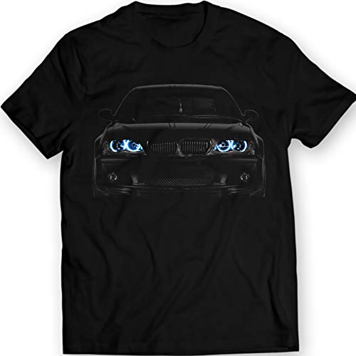 E46 Camiseta Bimmer Azul Angel Eyes Faros 100% Algodón (M)