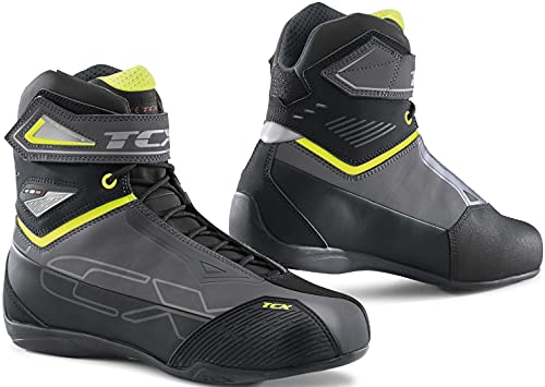 TCX 9507w Rush 2 Wp - Botas para moto, hombre, talla 44 EU, gris/amarillo