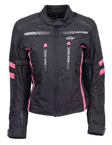 TRY Moto - Chaqueta Moto Mujer - Textil - Membrana Resistente al Agua - XL - Rosa - Ventilación Air Vent System - Certificado Clase AA - 4 Estaciones