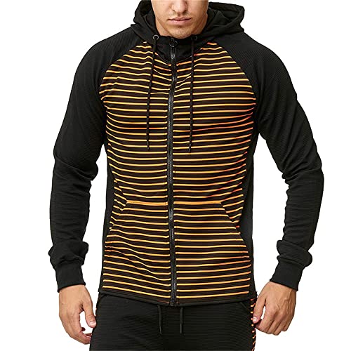 Pajiay Chaqueta Deportiva Hombre Moda A Rayas Primavera Y Otoño Nuevos Hombres Chaqueta Con Capucha Correr Al Aire Libre Fitness Gimnasia Hombres Chaqueta Hombres Chaqueta De Transición X-02 S