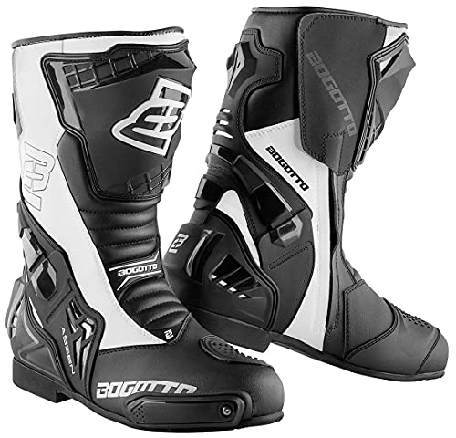 Bogotto Assen Botas de moto (Black/White,48)