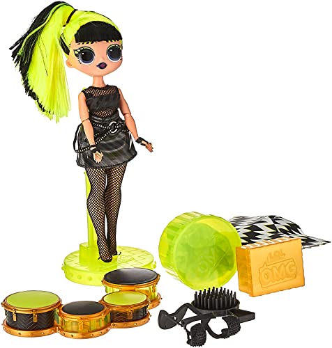 LOL Surprise OMG Remix Rock Muñeca BHAD GIRL - 15 sorpresas que incluyen batería, vestido, zapatos, cepillo, soporte para muñecas, letras y paquete de tocadiscos - Edad: 4+