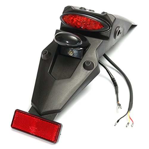 Alamor 12V LED guardabarros trasera de la cola STOP reflector de luz universal para MX Motocross deporte Pit Dirt Bike