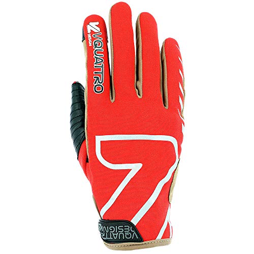 Vquattro - Guantes de moto homologados CE para hombre, color rojo