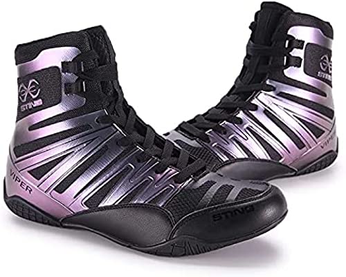 ZKHD Calzado Boxeo Calzado Lucha para Hombres Kickboxing Juvenil Sparring Boxers Entrenadores Calzado de Artes Marciales Botas de Boxeo Transpirables,Purple-42EU