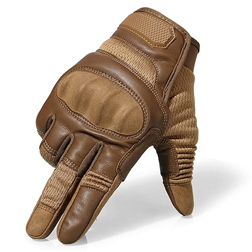 Guantes de Dedo Completo para Motocicleta de Cuero PU con Pantalla táctil, Equipo de protección, Bicicleta de Carreras, Montar en Moto, Moto, Motocross, Enduro  -a71-L