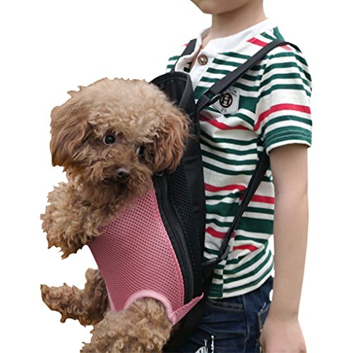 bao Core Pets Dog neta Nylon Sling Carrier Piernas Out Pecho Bolsa de transporte mochila para, 4 – 9 kg mascotas perros canguro, L/XL, color azul y rosa