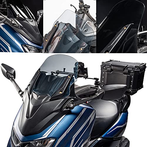 Parabrisas de Motocicleta Deflector de Viento Protector de carenado Frontal Panel de máscara Frontal para Y.amaha NMAX125 155 Nmax125 155 Nmax 125 155 Nmax-155 Nmax-125 2021 2022 (Negro-Claro)