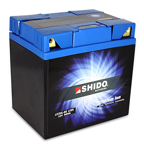 Batería shido Lithium lix30l de BS/YIX30L de BS Quattro, 12 V/30ah (Dimensiones: 166 x 126 x 175) para Harley Davidson flhxi 1450 Street Glide Diseño Año 2006