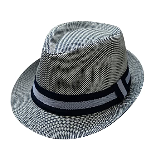 hhsbeauty Hombres y Mujeres Retro Jazz Hat Soild British Sun Hat Travel Sun Hat Baúl Reparto Compatible with Moto (Grey, One Size)