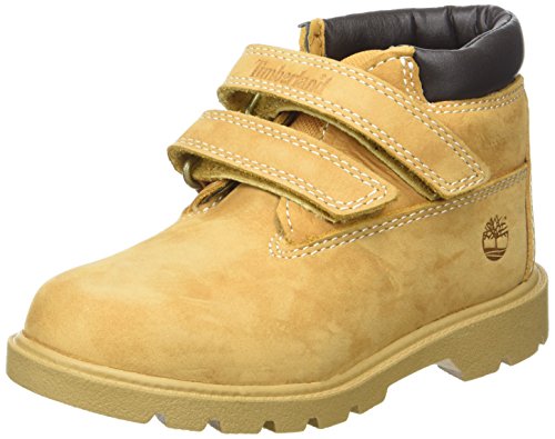 Timberland Double Strap Hook & Loop Waterproof (Toddler), Botas Chukka Unisex-Niños, Amarillo Wheat Nubuck, 30 EU