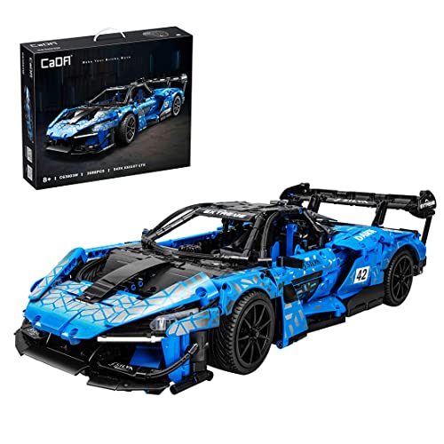 WWEI Técnica - Juego de construcción para coche deportivo (2088 piezas, escala 1:10, Campeón de carreras, CADA C63003W, bloques de sujeción, compatible con Lego McLaren GTR, 49 x 21,6 x 13,5 cm)