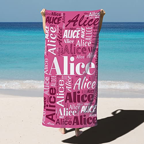 Toallas de playa personalizadas-75x150cm, nombre personalizado, toallas de playa de microfibra de secado rápido, suaves y cómodas, adecuadas para: playa, playa, natación, fitness, camping, yoga