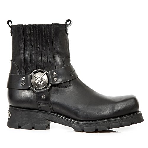 New Rock Motorcycle Negro Cuero Botas M.7605-S1