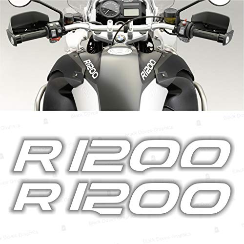 2X R1200 for BMW Motorrad R 1200 GS ADESIVI Pegatina Stickers AUTOCOLLANT AUFKLEBER VINIL Motorcycle r1200gs (White)