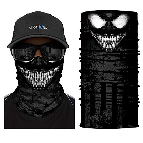 ShopINess Pañuelo Bandana Braga Cuello multifunción Unisex Adulto para Moto Deporte Fiestas Halloween y Carnaval - Crit