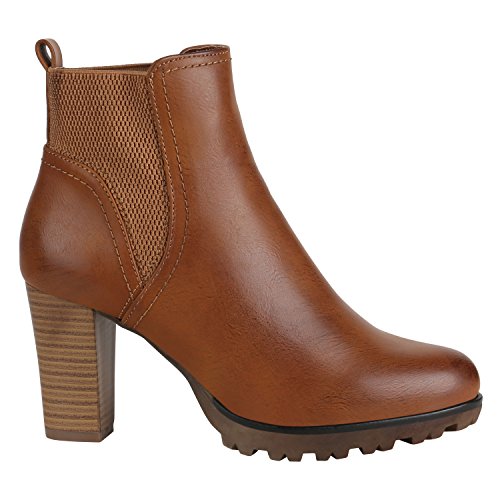 Stiefelparadies - Botas estilo motero Mujer , color Marrón, talla 38