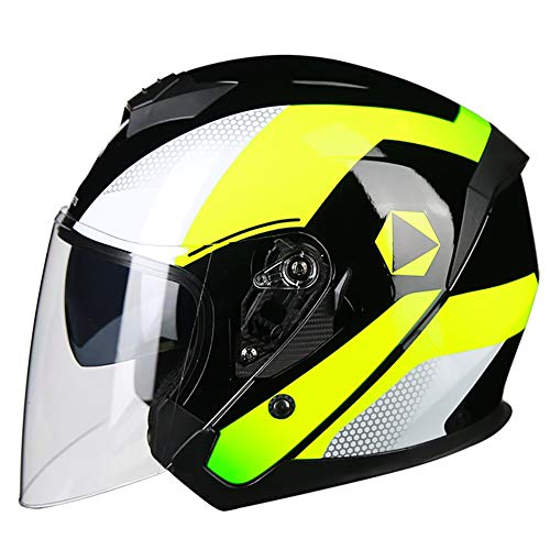 DYOYO Casco Moto Integral Casco de Motocicleta Casco Personalizado Lentes de Protección Solar y Antivaho Ranura para Gafas Ventilación Certificación ECE para Adultos（57-64cm）