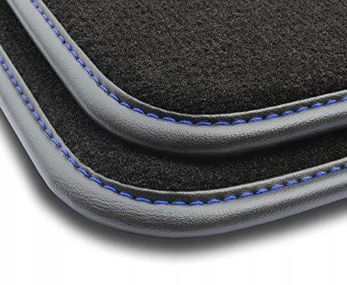 M MOTOS alfombrillas coche de velours premium compatibles con BMW X6 E71 2007-2014 - Premium, Piel, Azul - Experimenta un nuevo confort de conducción con un juego de alfombra de coche de terciopelo pa