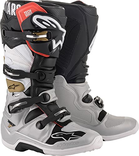 Alpinestars Tech 7 Botas de Motocross Negro/Plata 13 (48)