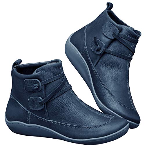 UMore Botín Militar para Mujer Botas de Nieve Zapatos para Invierno Mujer Piel Forradas Calientes Casual Calzado Antideslizante Botines… 41 EU