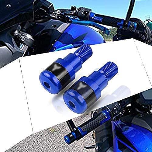 Moto Contrapesos Manillar Universal - Extremo Topes de 22mm Manillar CNC Aluminio para Yamaha MT01 MT-01 MT03 MT-03 MT07 MT-07 MT09 MT-09 MT10 MT-10 SP MT125 - Azul