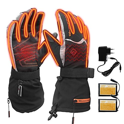 LRX Guantes Calefactables Moto Guantes eléctrica Batería Heated Guantes Guantes de Potencia con un Control de Temperatura con la batería Recargable Verwarmde Guantes