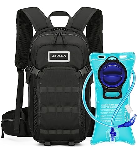 Arvano Mochila Hidratacion Bici Mochila Bicicleta Montaña con Bolsa de Hidratación 2l, 16L Mochila Agua Ciclismo Pequeño Mochila Deporte para Mtb Moto Enduro Esqui Snowboard Senderismo Btt