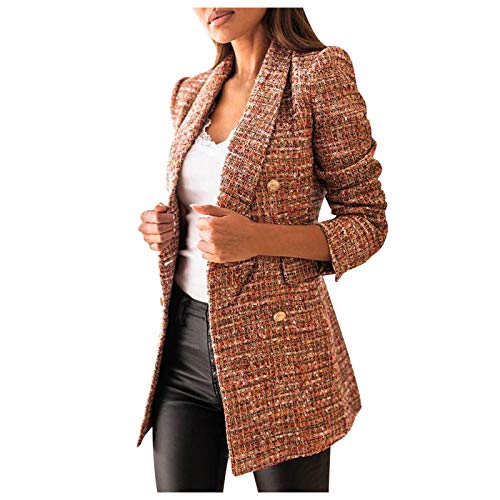 SHOBDW Abrigo Mujer Talla Grande Lana Largo Camisa de Manga Larga Rebajas Vintage Jacket Invierno Cálido Chaqueta Abrigo Botones Largos(Marrón,M)