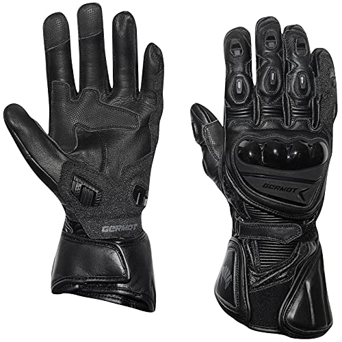 Germot Supersport 2 Guantes de moto de piel para verano, elásticos, protectores CE Knox, 8/S